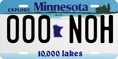MN license plate 000NOH