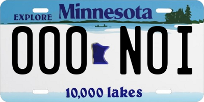 MN license plate 000NOI