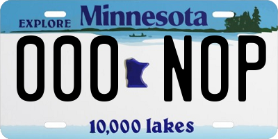 MN license plate 000NOP