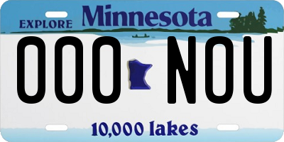 MN license plate 000NOU