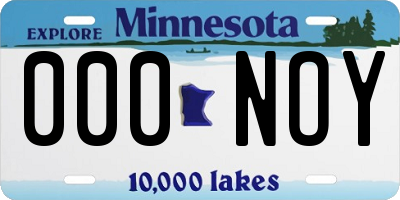 MN license plate 000NOY