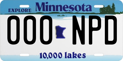 MN license plate 000NPD