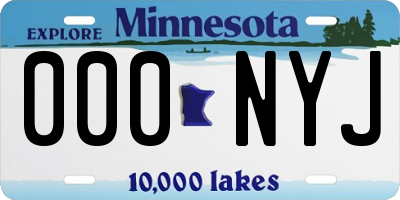 MN license plate 000NYJ