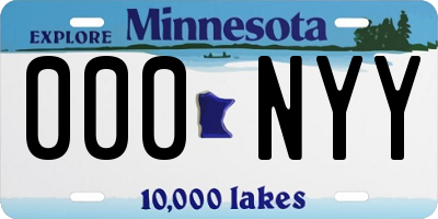 MN license plate 000NYY