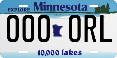 MN license plate 000ORL