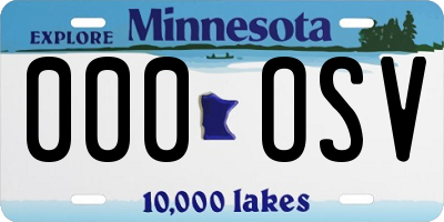 MN license plate 000OSV