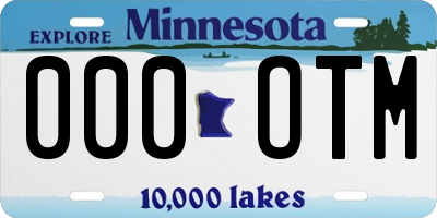 MN license plate 000OTM