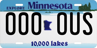 MN license plate 000OUS