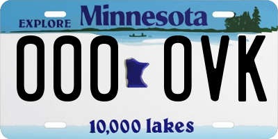 MN license plate 000OVK