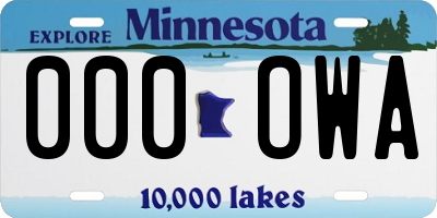 MN license plate 000OWA