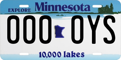 MN license plate 000OYS