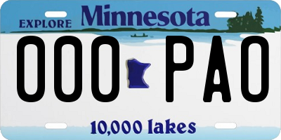 MN license plate 000PAO