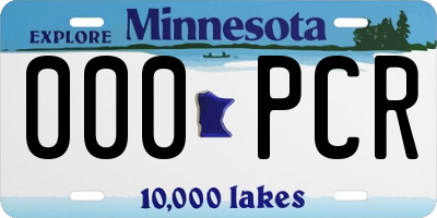 MN license plate 000PCR