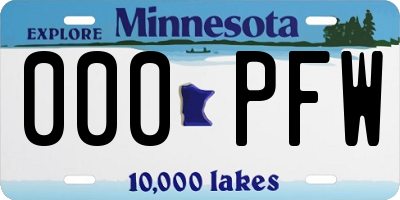 MN license plate 000PFW