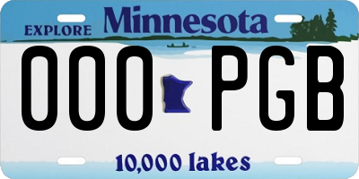 MN license plate 000PGB