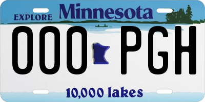 MN license plate 000PGH