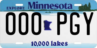MN license plate 000PGY