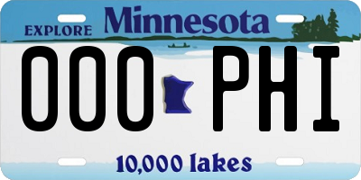 MN license plate 000PHI