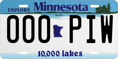 MN license plate 000PIW