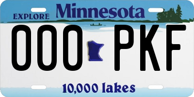 MN license plate 000PKF