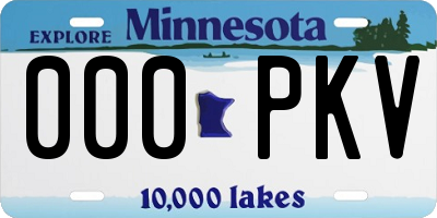 MN license plate 000PKV