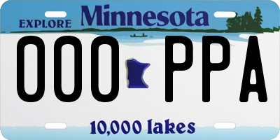 MN license plate 000PPA