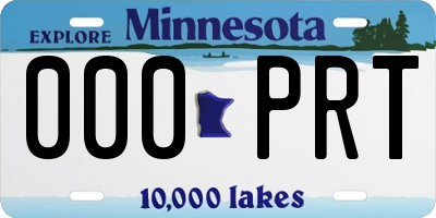 MN license plate 000PRT