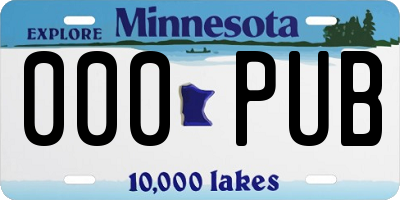 MN license plate 000PUB