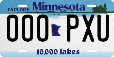 MN license plate 000PXU