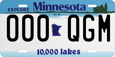MN license plate 000QGM