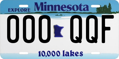 MN license plate 000QQF