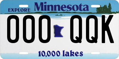 MN license plate 000QQK