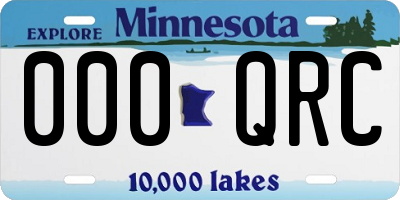 MN license plate 000QRC