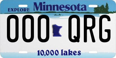 MN license plate 000QRG
