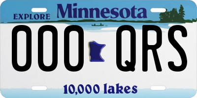 MN license plate 000QRS