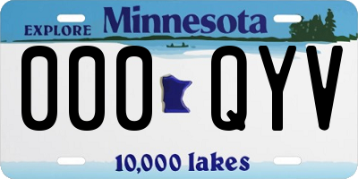 MN license plate 000QYV