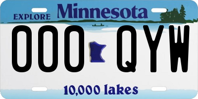 MN license plate 000QYW