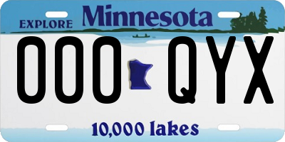 MN license plate 000QYX