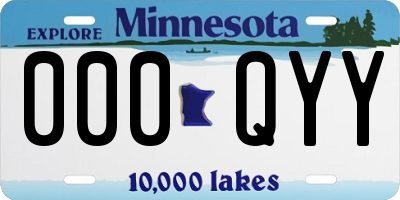 MN license plate 000QYY