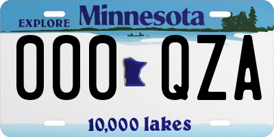 MN license plate 000QZA