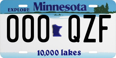 MN license plate 000QZF