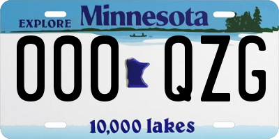MN license plate 000QZG
