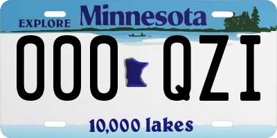 MN license plate 000QZI