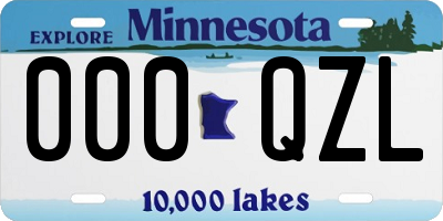 MN license plate 000QZL