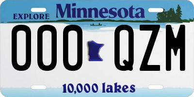 MN license plate 000QZM
