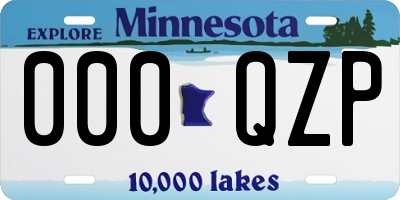 MN license plate 000QZP