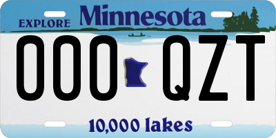 MN license plate 000QZT