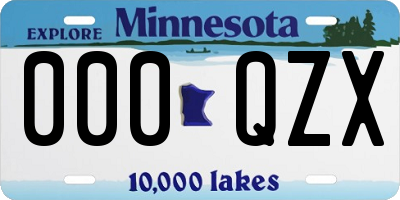MN license plate 000QZX