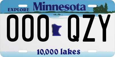 MN license plate 000QZY