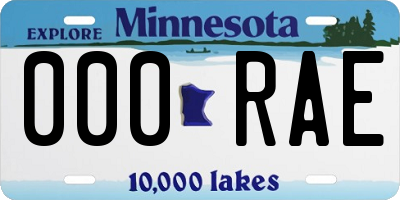 MN license plate 000RAE